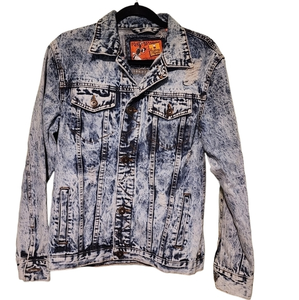 Rolling Paper Men's Acid Washed‎ Distressed Jean Jacket Size Small